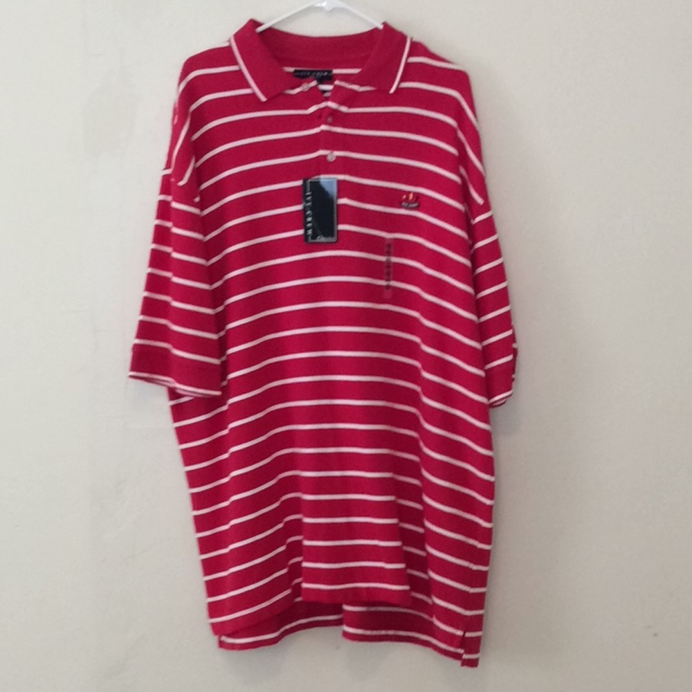 NWT Ivy Crew men’s red and white polo shirt